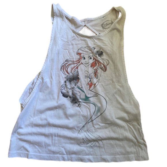 DISNEY’S THE LITTLE MERMAID WHITE BACK-LESS TANK TOP - Picture 1 of 4